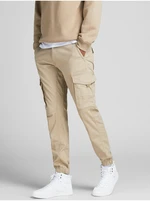 Beige men's trousers with pockets Jack & Jones Paul - Men's