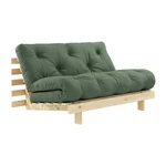 Sofa rozkładana z zielonym obiciem Karup Design Roots Raw/Olive Green