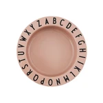 Beżowy głęboki talerz dla dzieci Design Letters Eat & Learn, ø 15,5 cm