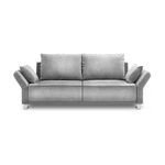 Jasnoszara 3-osobowa sofa rozkładana z aksamitnym obiciem Windsor & Co Sofas Pyxis