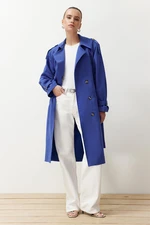 Trendyol Saks Oversize Belted Windbreaker Detailed Water Repellent Long Trench Coat