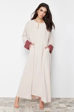 Trendyol Stone Color Blocked Aerobin Abaya/Abaya & Dress 2-Piece Woven Set