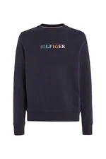 Tommy Hilfiger Mikina - CONTRAST STITCH CREWNECK modrá