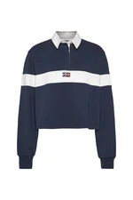 Tommy Jeans Polo Shirt - TJW CROP TINY TOMMY 1 POLO LS Blue-White