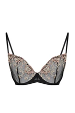 Trendyol Curve Black Brode Balconette Lace Bra