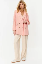 Trendyol Pale Pink Oversize Lined Buttoned Woven Blazer Jacket