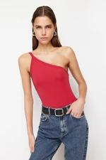 Trendyol Red Single Sleeve Stretch Snap Knitted Body