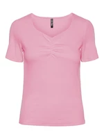 Pieces Dámske tričko PCTANIA Slim Fit 17135430 Begonia Pink L