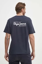 Bavlněné tričko Pepe Jeans SINGLE CLIFORD tmavomodrá barva, s potiskem, PM509367