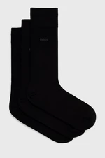 Ponožky BOSS (3-pack) pánské, černá barva, 50469839