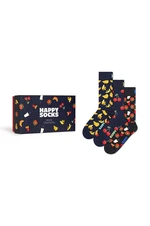 Ponožky Happy Socks Gift Box Food 3-pack tmavomodrá barva