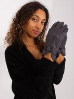 Dark grey insulated women's gloves