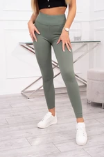 Striped leggings trousers dark mint