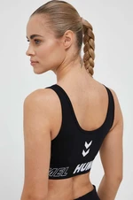 Sportovní podprsenka Hummel hmlTE MAJA COTTON SPORTS TOP černá barva, 213458