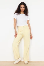 Trendyol Yellow More Sustainable Carpenter Detail High Waist Wide Leg Jeans