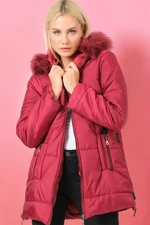 Z6668 DEWBERRY LADIES' COAT-PLAIN BURGUNDY