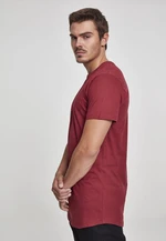 Shaped long t-shirt in burgundy color