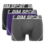 Sada tří sportovních boxerek v šedé, modré a černé barvě DIM SPORT MICROFIBRE BOXER 3x