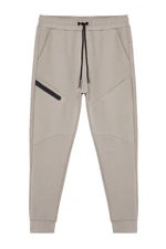 Trendyol Dark Beige Regular/Normal Cut Stitched Pocket Detailed Sportswear Sweatpants