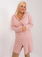 Light pink plus size cardigan with viscose