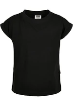 Girls' Organic T-Shirt with Extended Shoulder Black