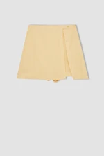 DEFACTO Regular Fit High Waist Linen Blend Shorts Skirt