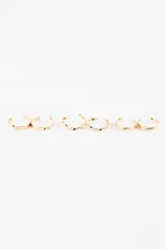 DEFACTO Woman's 3-Piece Ring Gold Earrings