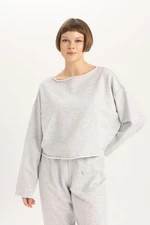 DEFACTO Fall In Love Crew Neck Long Sleeve Casual Pajama Top