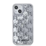 Zadní kryt Karl Lagerfeld Liquid Glitter Monogram Gradient pro Apple iPhone 14, bílá