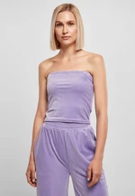 Ladies Short Velvet Tube Top Lavender