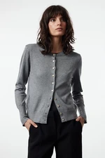 Trendyol Gray Premium Yarn/Special Yarn Jacket Look Knitwear Cardigan