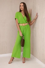 Jumpsuit with a decorative belt at the Pistachio waistband