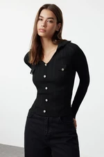 Trendyol Black Polo Neck Fine Knitwear Sweater