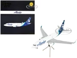 Boeing 737-700BDSF Commercial Aircraft with Flaps Down "Alaska Air Cargo" White with Blue Tail "Gemini 200" Series 1/200 Diecast Model Airplane by Ge