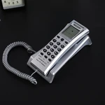 Cored Wall Phone with Caller ID Display Desk Wall Mounted Trimline Phone Slim Telephone Set for Home Office Hotel Bathroom