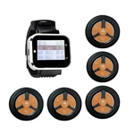 Restaurant Pager Wireless Calling System 1 Wristwatch Receiver + 5 Four Keys Buttons Transmitter For Cafe