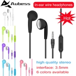 In Ear Earphones Flat Earbuds 3.5mm Wired Sport Headset Stereo Bass Earphone For IPhone 5S 6S Samsung Smartphone With Microphone