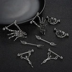 Gifts Punk Skeleton Women Men Lip Stud Nose Ring Skull Earring Nipple Rings Lip Studs Piercing Ring