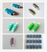 LC fiber adapter Simplex SM MM APC Blue green gray plastic housing good quality optical fibre connector coupler factory ELINK