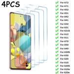 4pcs Tempered Glass For Samsung A52 A72 A51 A50 A12 A71 A21S A31 A70 A50 Screen Protector For Samsung A21 A20 A10 A30S A32 A73