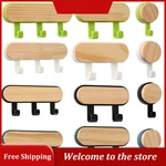 1Pcs Strong Self Adhesive Door Wall Hangers Hooks ABS Wood Hat Racks Key Hanger Wall Organizer Kitchen Bathroom Accessories