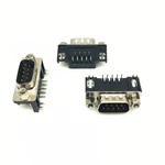 5PCS DR9 Male Pcb Mount serial port Connector Right Angle D-Sub RS232 Com Connectors 9pin plug 9P Adapter For Pcb Board