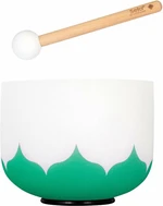 Sela 8" Crystal Singing Bowl Lotus 432 Hz F - Green (Heart Chakra) incl. 1 Wood Mallet Percusión para musicoterapia