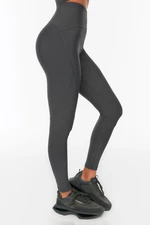 Trendyol Dark Anthracite Compression po celé délce Pletené sportovní punčocháče