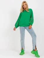 Green hoodie with embroidery RUE PARIS