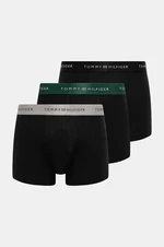 Boxerky Tommy Hilfiger 3-pak pánske, čierna farba, UM0UM03411