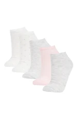 DEFACTO Women's 5-Pack Cotton Ankle Socks