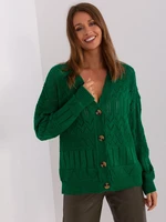 Dark green women's sweater with buttons