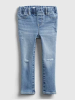 GAP Detské džínsy distressed jeggings with stretch Modrá