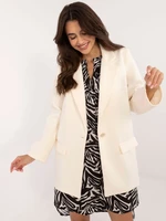 Ecru women's blazer with button fastening